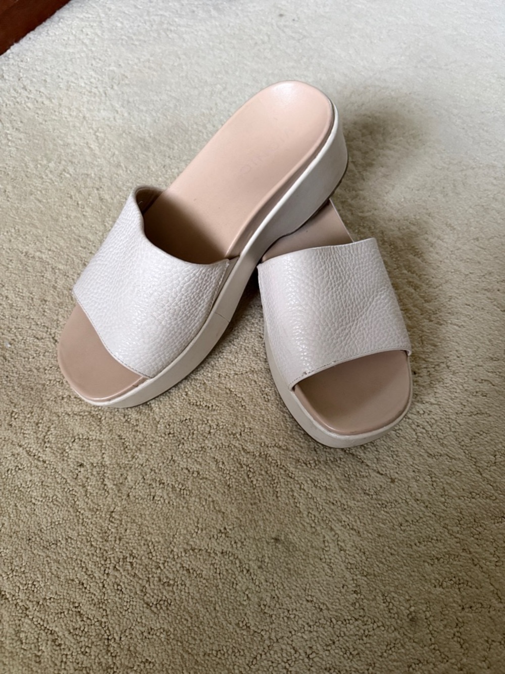 Vionic Pale Blush Platform Slide Mules